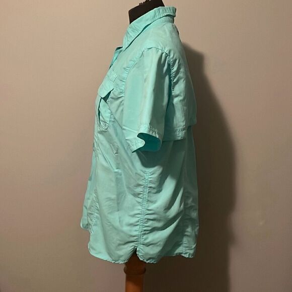 Swiss Alps Women's Blue Short Sleeve Button Down Fishing Shirt Size Medium - Picture 5 of 11